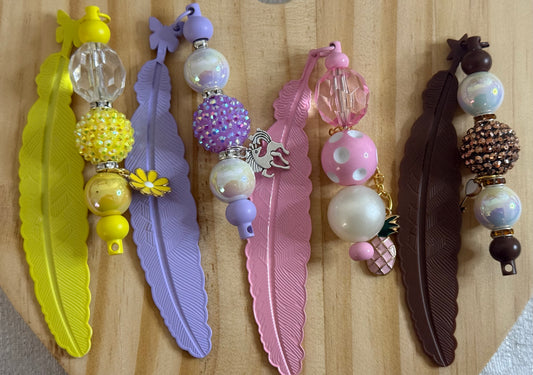 Premium Beaded Feather Bookmark